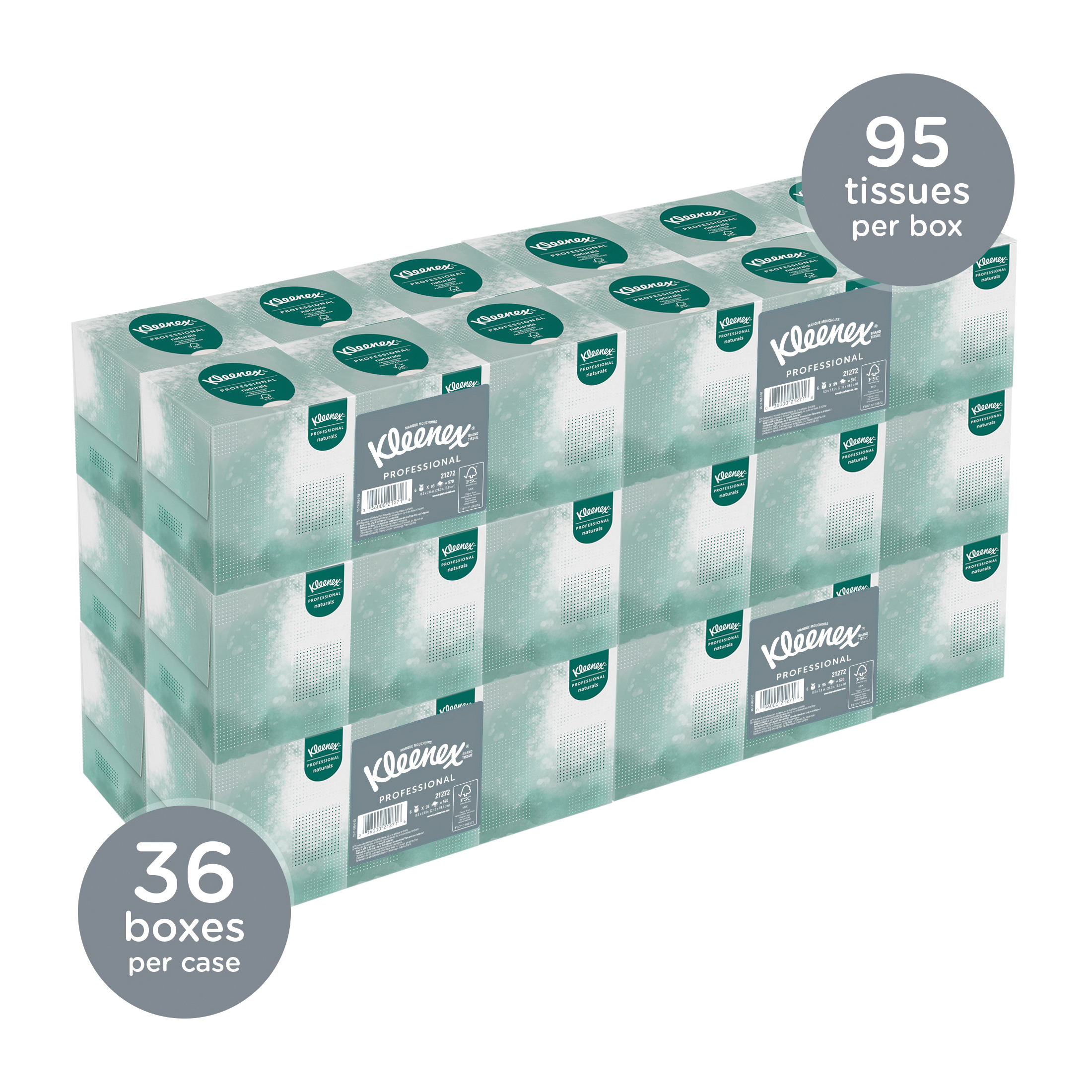 Kleenex&reg; 21272 Boutique* Natural Facial Tissue, Softblend Fiber, White