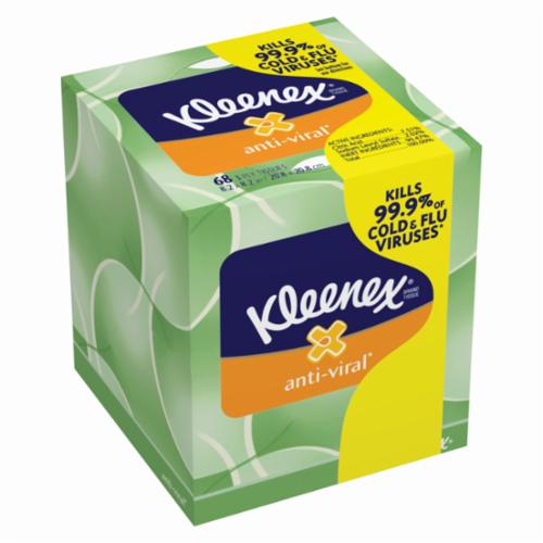 Kleenex&reg; 25836 Boutique* Anti-Viral Facial Tissue, White