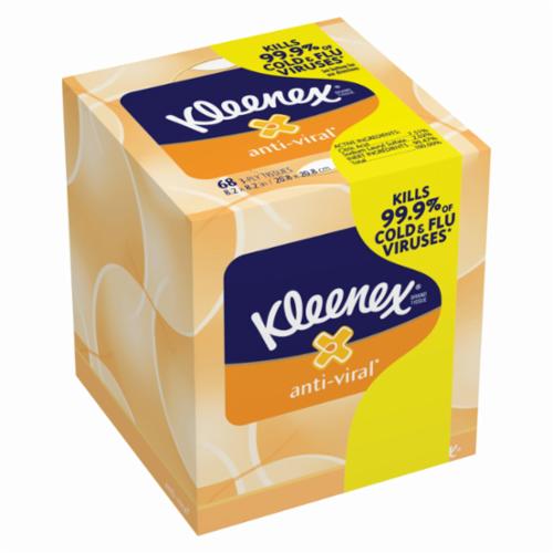 Kleenex&reg; 25836 Boutique* Anti-Viral Facial Tissue, White