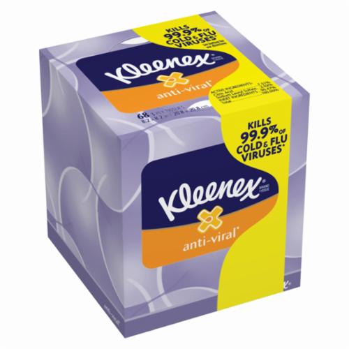 Kleenex&reg; 25836 Boutique* Anti-Viral Facial Tissue, White