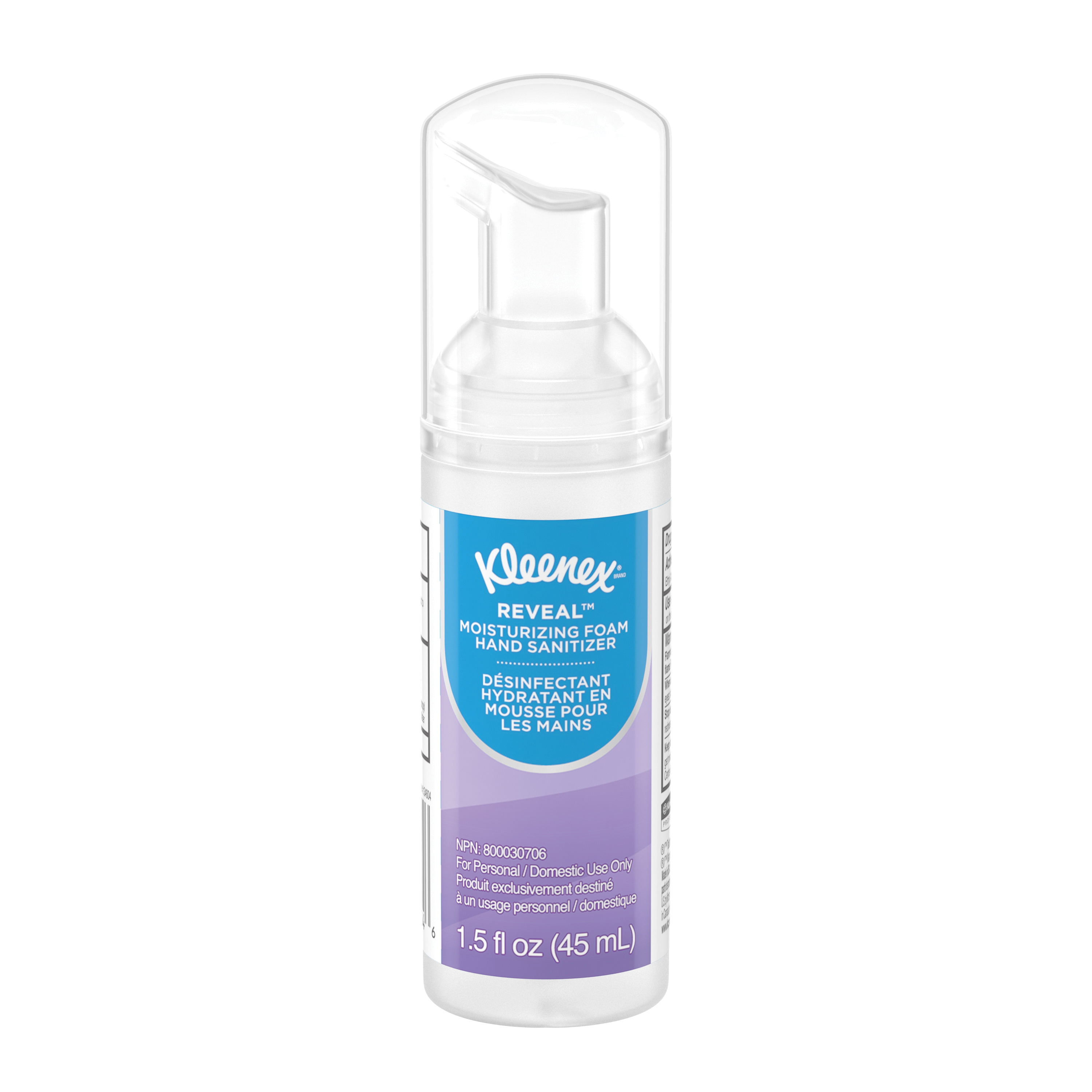 Kleenex&reg; 34604 ULTRA* Moisturizing Foam Hand Sanitizer, 1.5 oz Nominal, Bottle Package, Liquid Form, Alcohol/Odorless Odor/Scent, Clear