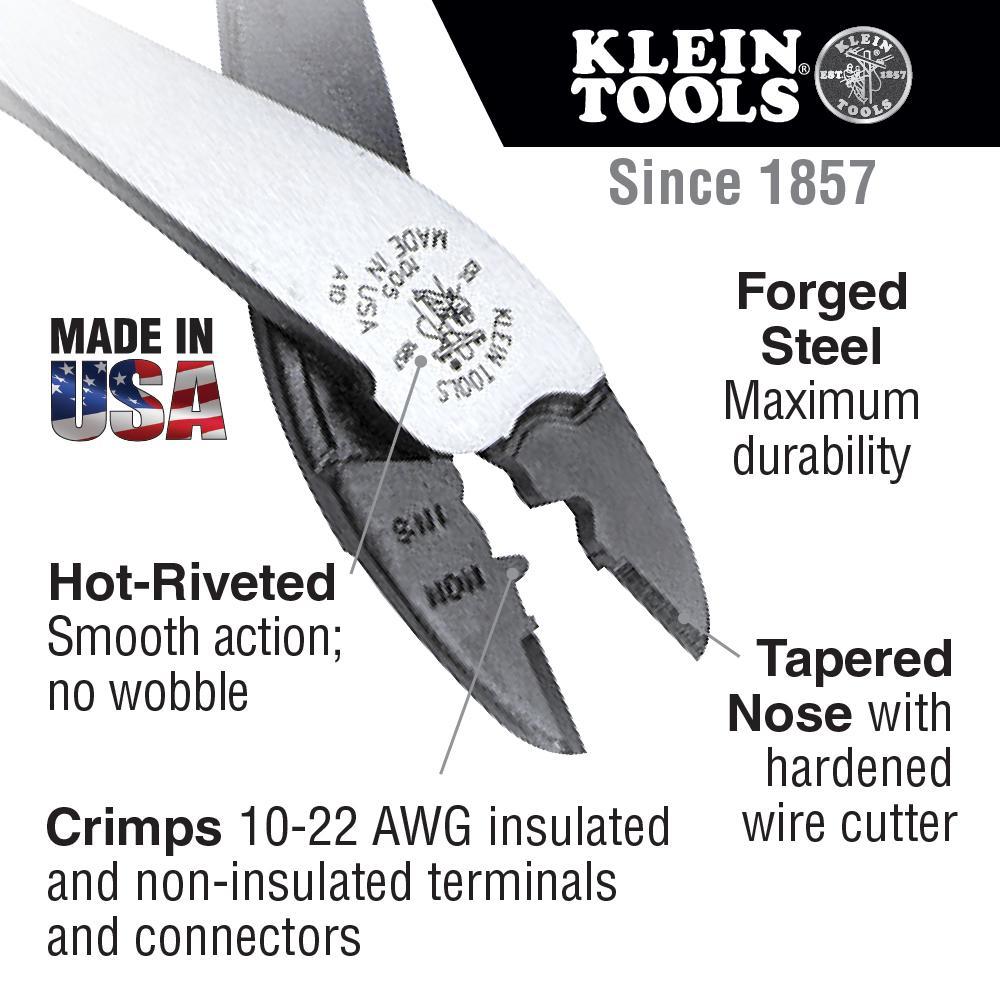 Klein&reg; 1005 Crimping/Cutting Tool, 22 to 10 AWG Cable/Wire