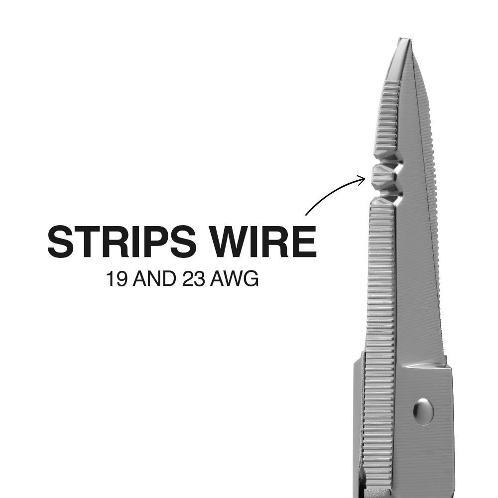 Klein&reg; Heritage Cutlery&trade; 100CS Electrician's Scissor With Stripping, 1-7/8 in L of Cut, 5-1/4 in OAL, Serrated Edge, Carbon Steel Blade, Metal Handle, Right Hand
