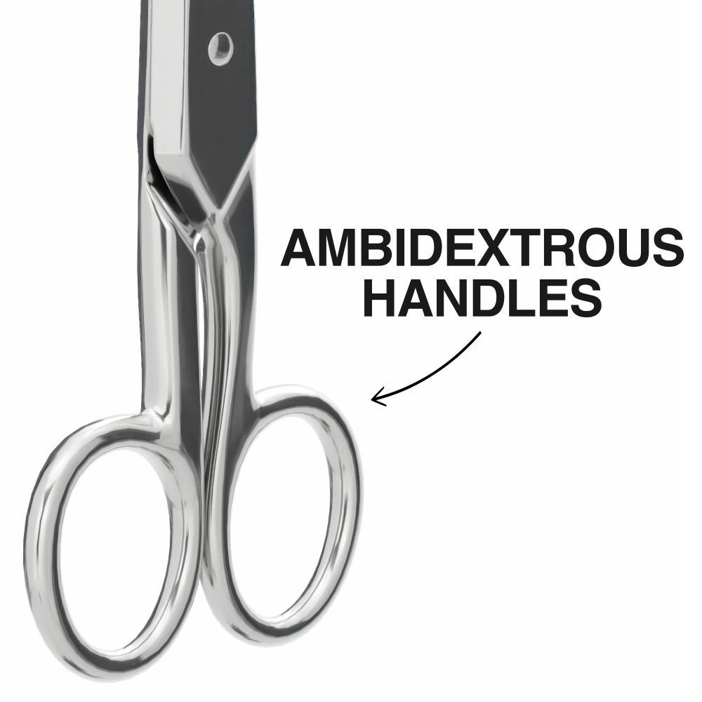 Klein&reg; Heritage Cutlery&trade; 100CS Electrician's Scissor With Stripping, 1-7/8 in L of Cut, 5-1/4 in OAL, Serrated Edge, Carbon Steel Blade, Metal Handle, Right Hand