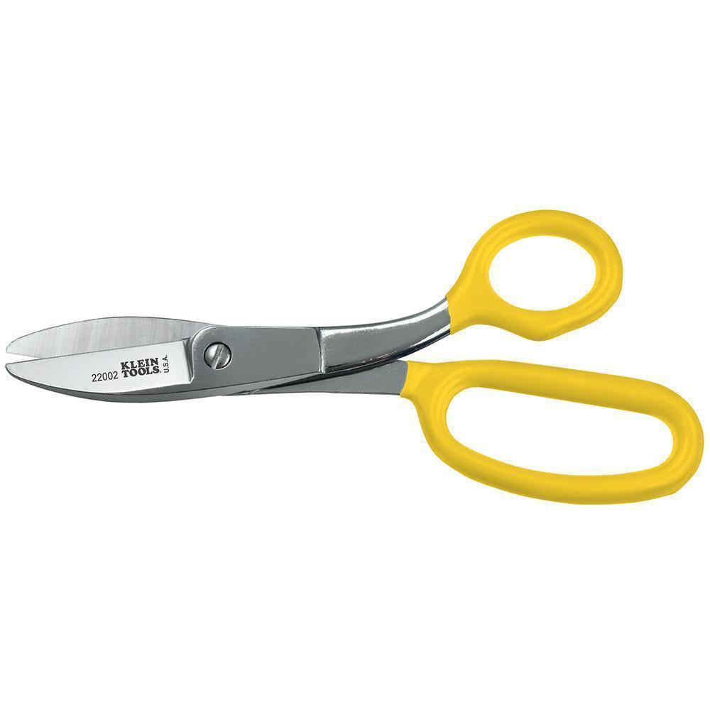 product Klein® 2100-7 Heavy Duty Electrician's Scissor, 1-7/8 in L of Cut, 5-1/4 in OAL, Blunt Tip, Serrated Edge, Tempered Steel Blade, Steel Handle, Right Hand