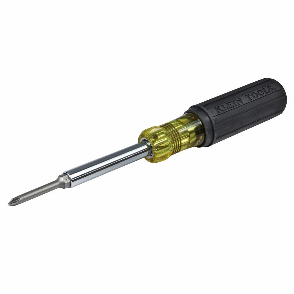 Milwaukee® 48-22-2760 11-in-1 Round Shank Multi-Bit Screwdriver, 11 Pieces, Plastic/Rubber Tri-Lobe Handle, Forged Steel