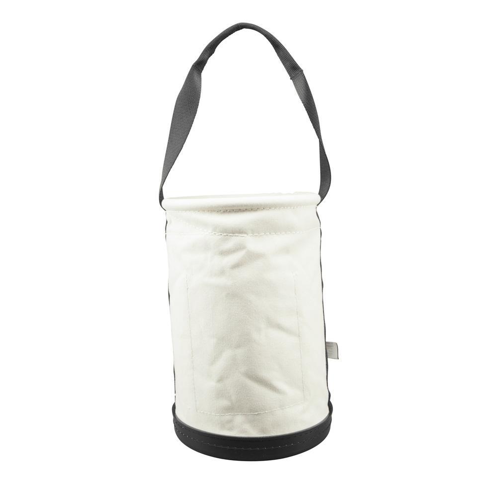 Klein&reg; 5106P Straight Wall Bucket, 14 in H, 2 Pockets, #6 Canvas, Off-White