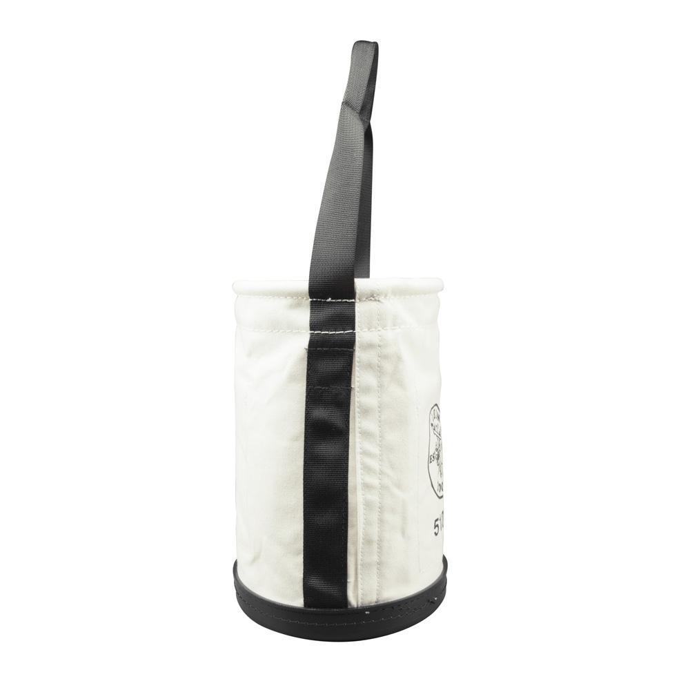 Klein&reg; 5106P Straight Wall Bucket, 14 in H, 2 Pockets, #6 Canvas, Off-White