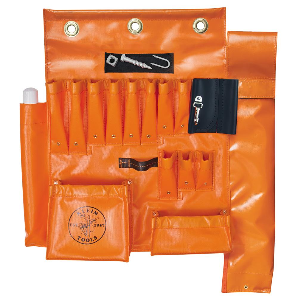 Klein&reg; 51829MHS Aerial Apron With Magnet, 16 Pockets, Vinyl, Orange