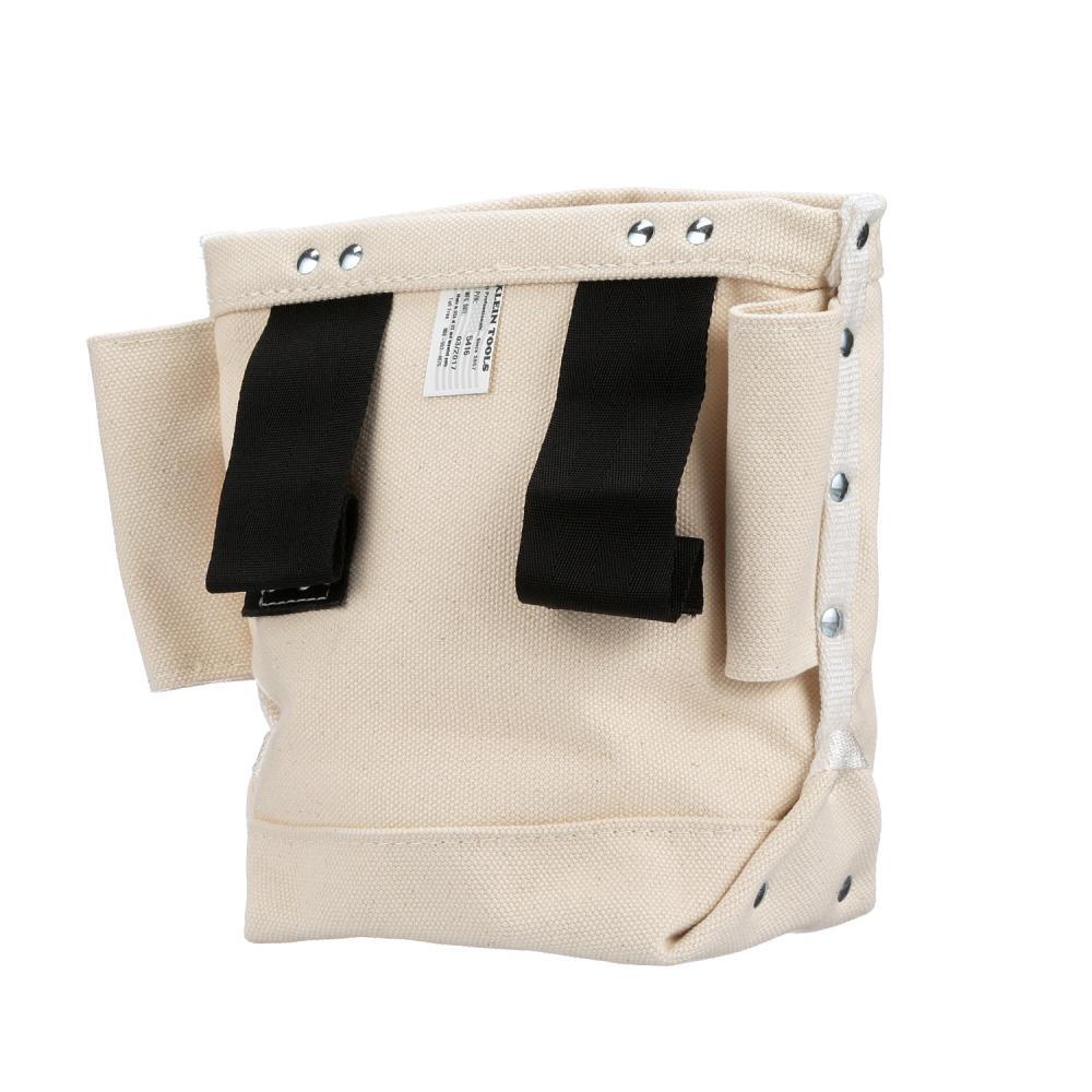Klein® 5109PS Wide Opening Straight Wall Bucket With Pocket, 15 in H, 1 Pocket, #6 Canvas