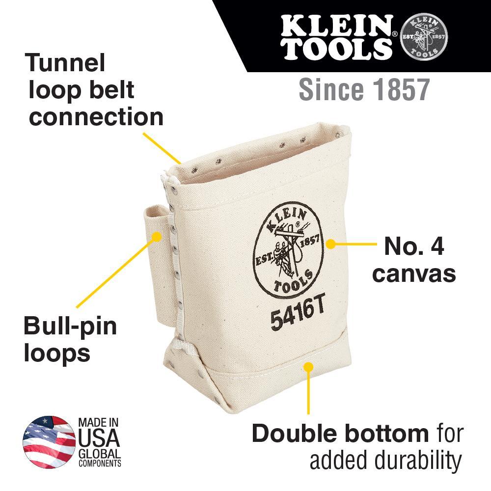 product Klein® 5104CLR22 Heavy Duty Top Closing Bucket, 22 in H, 1 Pocket, #1 Canvas, Off-White