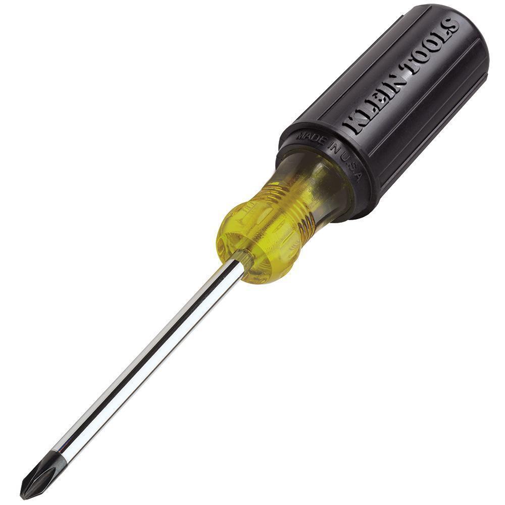 product Klein® Cushion-Grip® 601-6 Screwdriver, 3/16 in Cabinet Point, Steel Shank, 9-3/4 in OAL, Acetate Handle, Polished Chrome, ANSI/ASME Specified