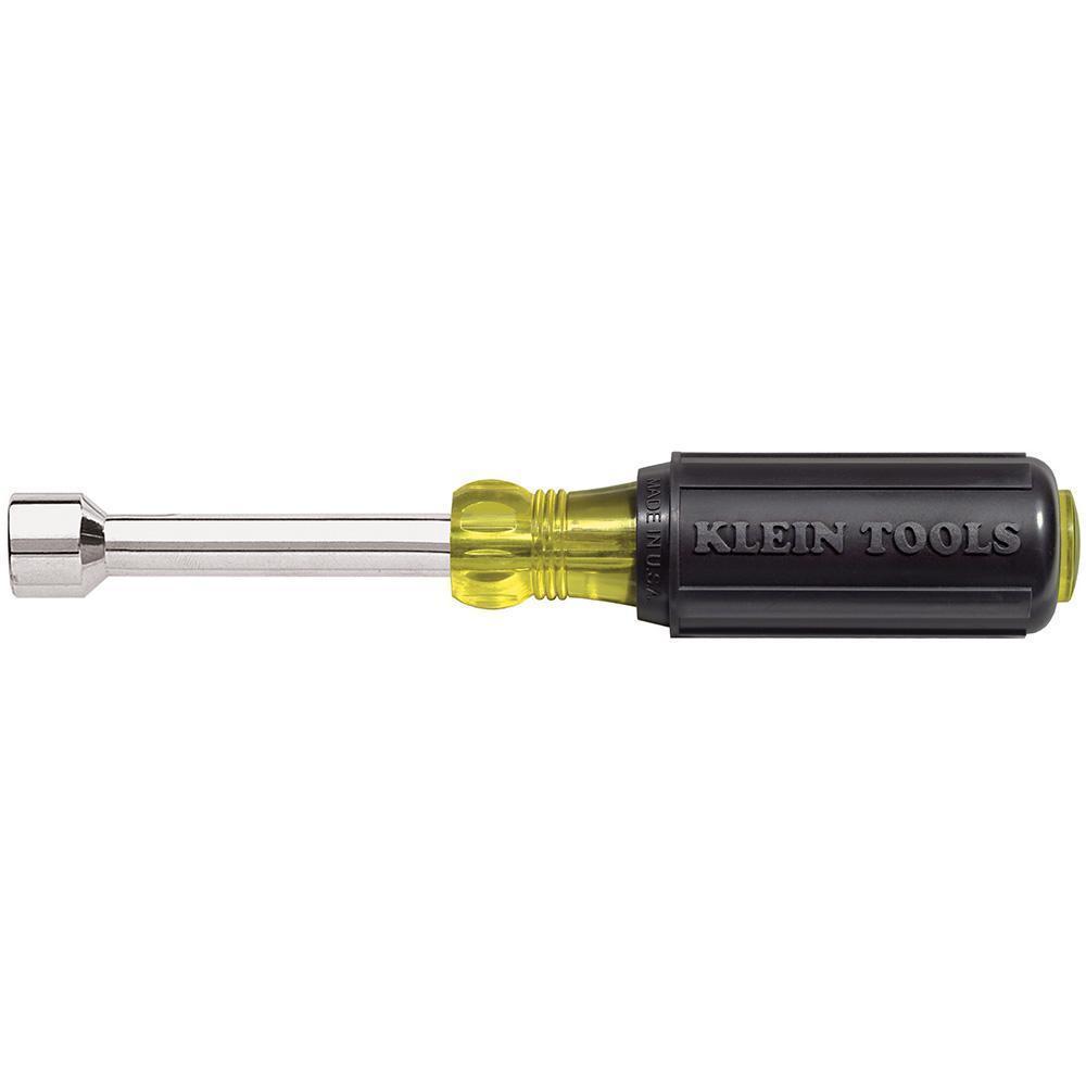 product Klein® Cushion-Grip® 600-4 Heavy Duty Screwdriver, 1/4 in Keystone Point, Steel Shank, 8-11/32 in OAL, Acetate Handle, Polished Chrome, ANSI/ASME Specified