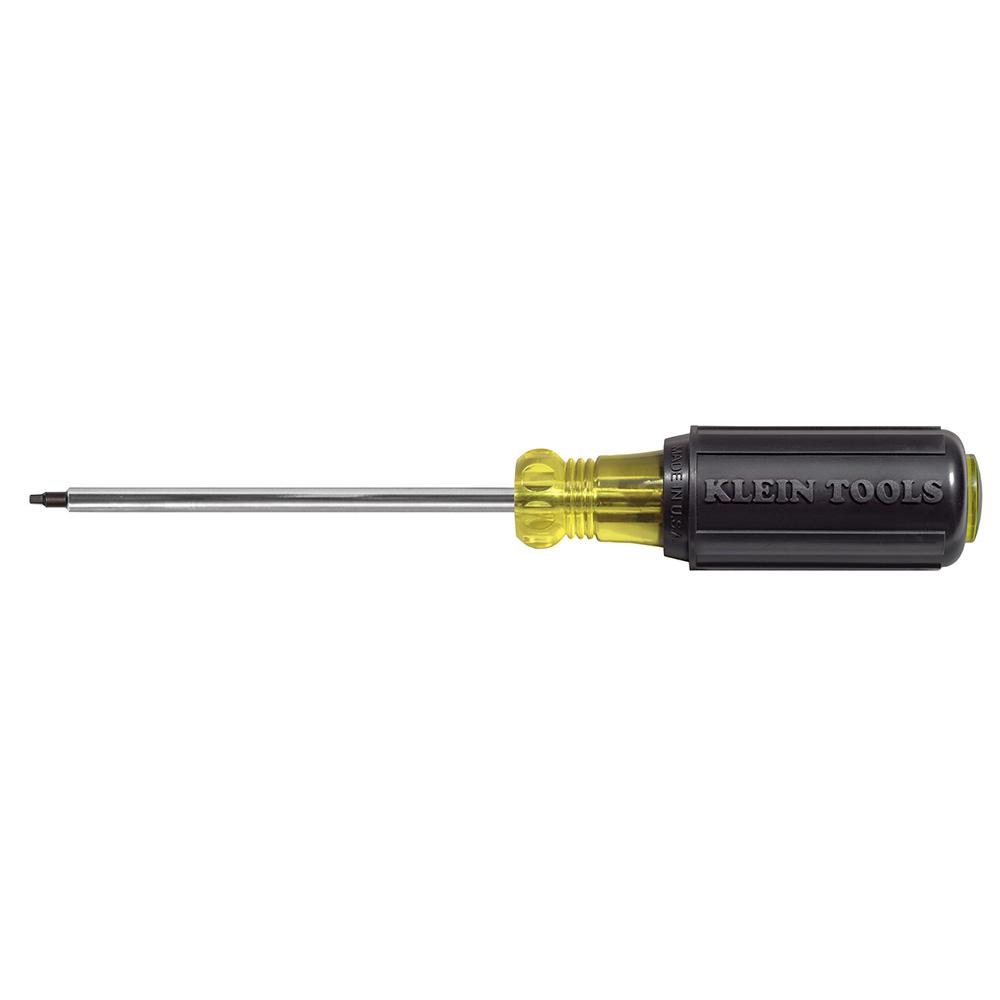 Klein&reg; Cushion-Grip&reg; 661 Screwdriver, #1 Square Point, 7-3/4 in OAL, Polished Chrome, ANSI/ASME Specified
