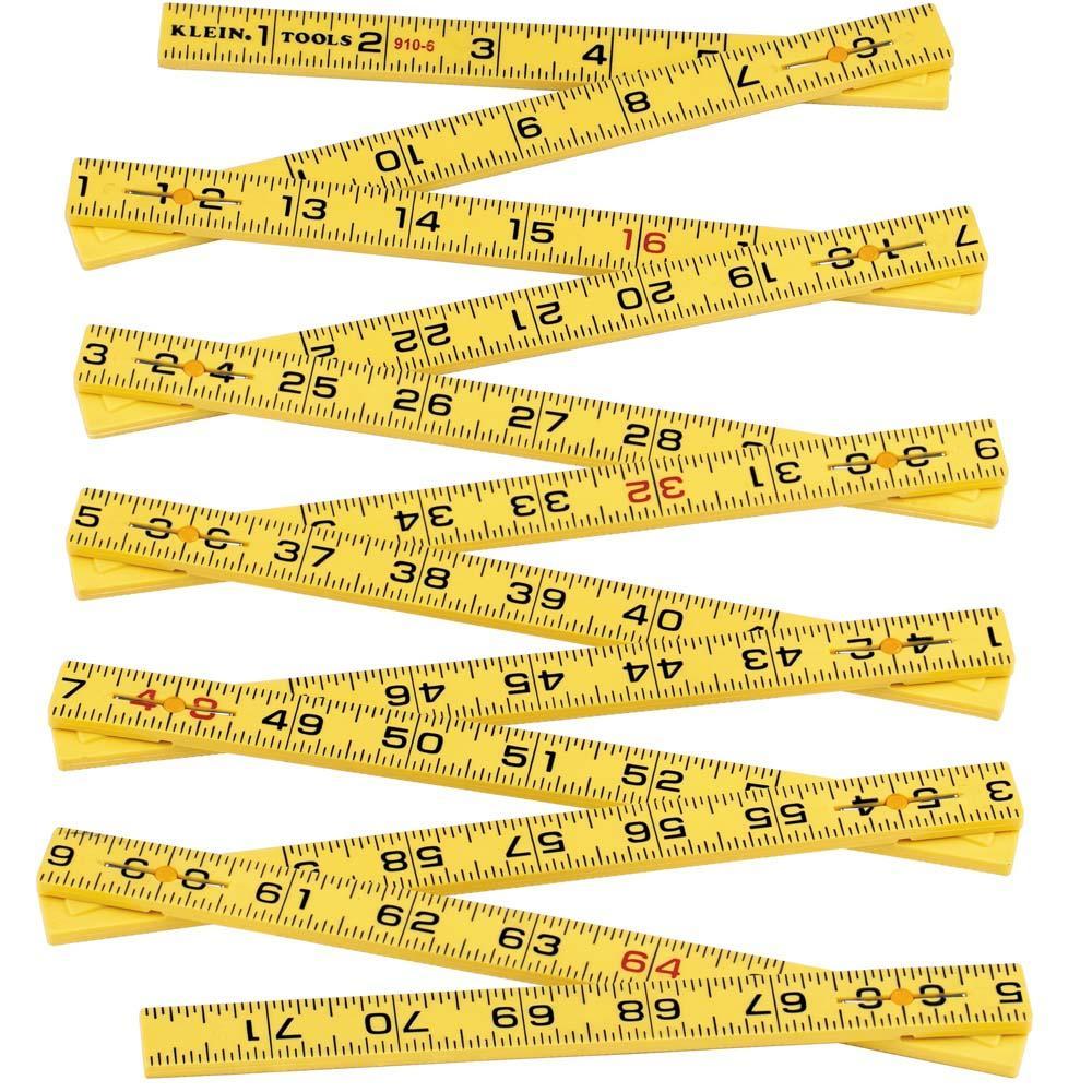 Crescent® 066FN Red End® Flat Reading Rule, Graduations 16ths, 6 ft L, Wood