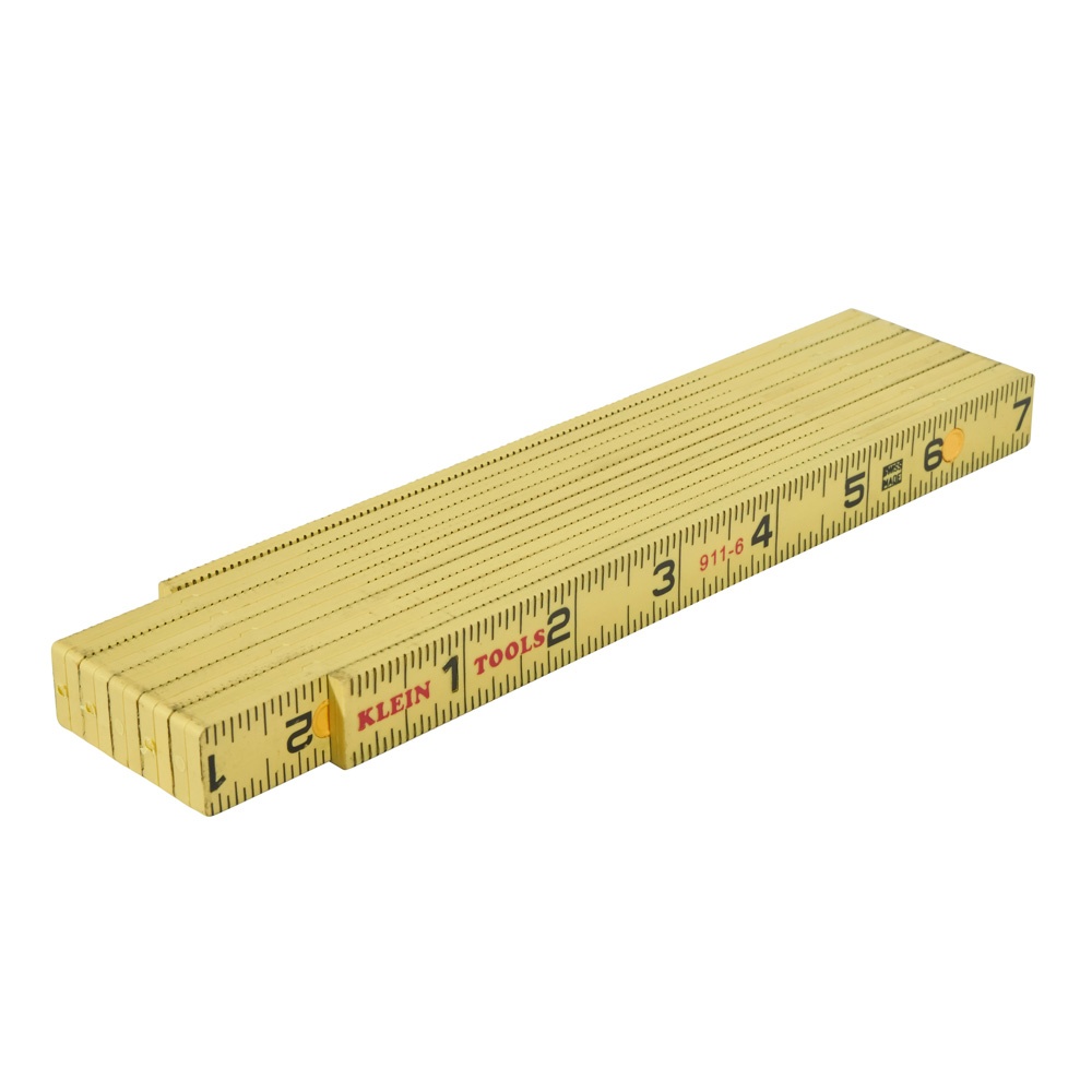 Crescent&reg; 066FN Red End&reg; Flat Reading Rule, Graduations 16ths, 6 ft L, Wood