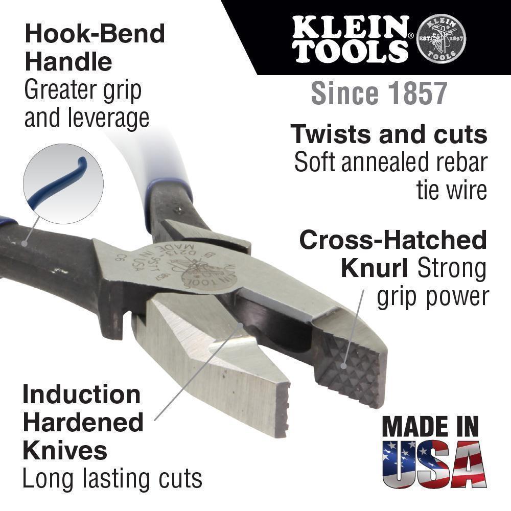 product Milwaukee® 48-22-6100 High Leverage Lineman's Plier, 1-39/64 in L x 1-45/64 in W x 37/64 in THK Iron Carbide Jaw, 9 in OAL