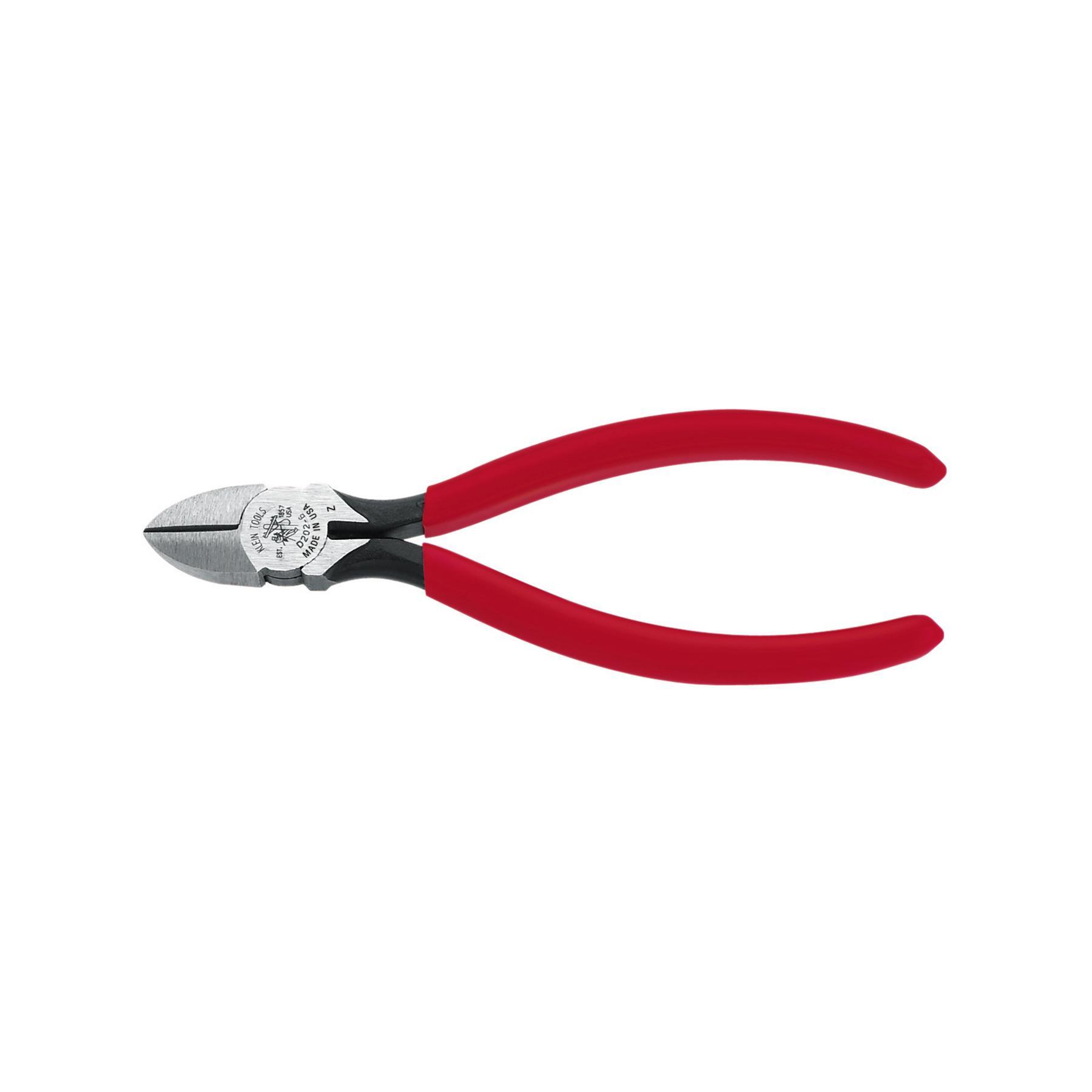 Klein® D202-6C Hot-Riveted Spring Loaded Standard Cutting Plier, 0.813 in L x 0.688 in W x 0.813 in THK Jaw Tool Steel Jaw Short Jaw, 6-1/8 in OAL