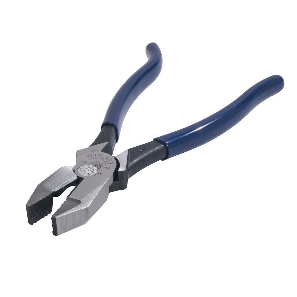 product Klein® D213-8NE New England Nose Lineman's Plier, 1-7/16 in L x 1-3/16 in W X 5/8 in THK Jaw Tool Steel Jaw, Crosshatch Knurled Jaw Surface, 8.59 in OAL