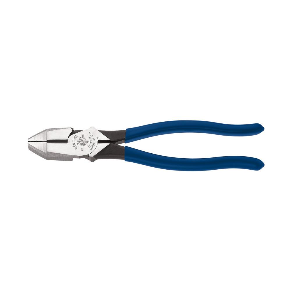 Klein&reg; D213-9 Square Nose Lineman's Plier, 1-19/32 in L x 1-1/4 in W x 5/8 in THK Jaw Tool Steel Jaw, Crosshatch Knurled Jaw Surface, 9-3/8 in OAL