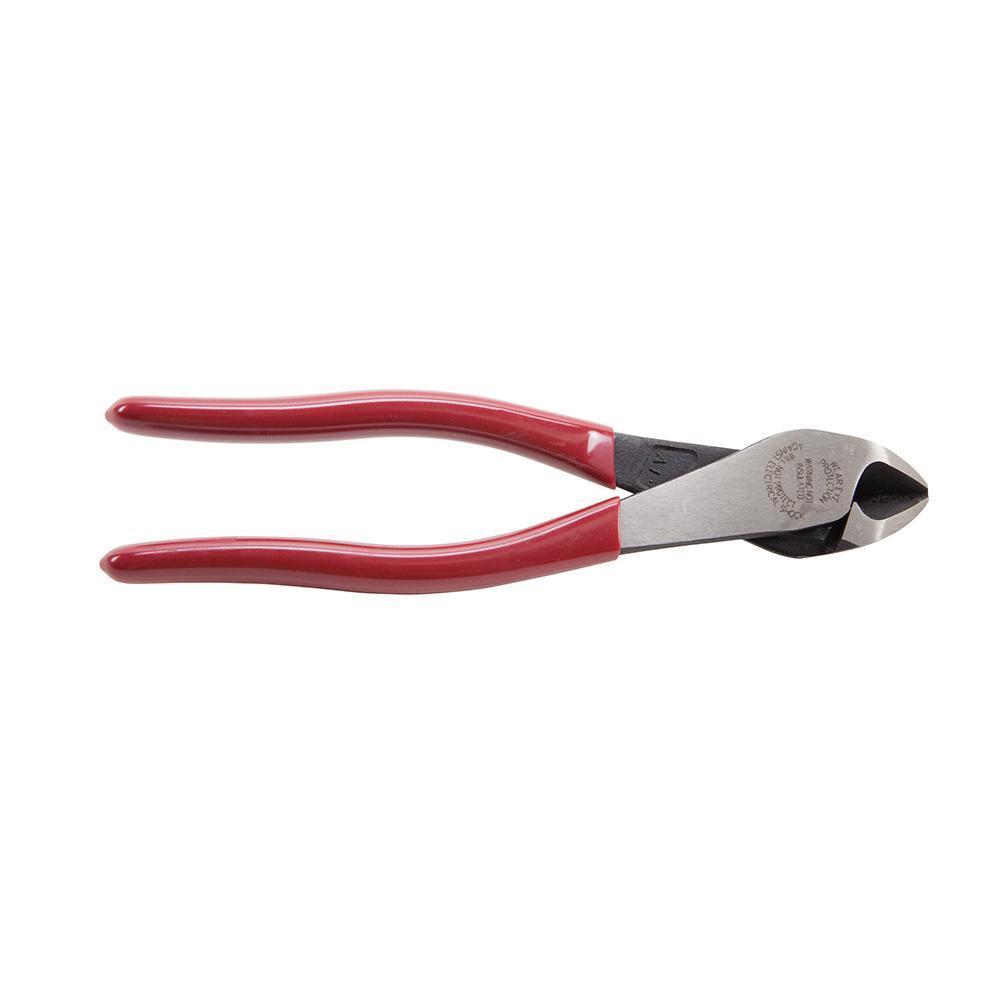product Klein® D248-8 Cutting Plier, 3/4 in Nominal, 0.813 in L x 1.188 in W x 0.813 in THK Steel Short/Oval Jaw, 8.063 in OAL, Flush Cut