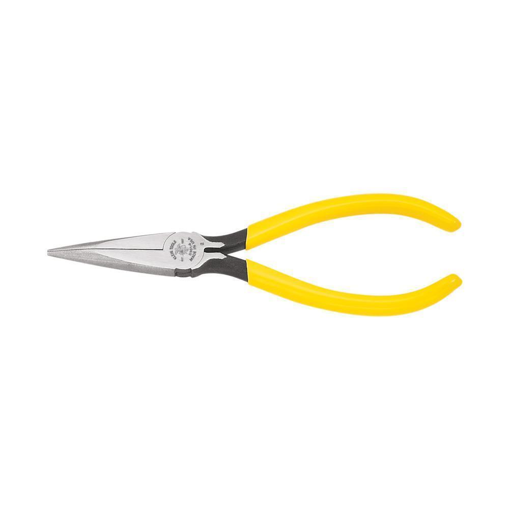 product Klein® D321-41/2C Electronic Slim Long Nose Plier With Spring, Knurled/Serrated Steel Jaw, 1.063 in L x 0.438 in W Jaw, 4.813 in OAL, 1/32 x 1/16 in W Tip