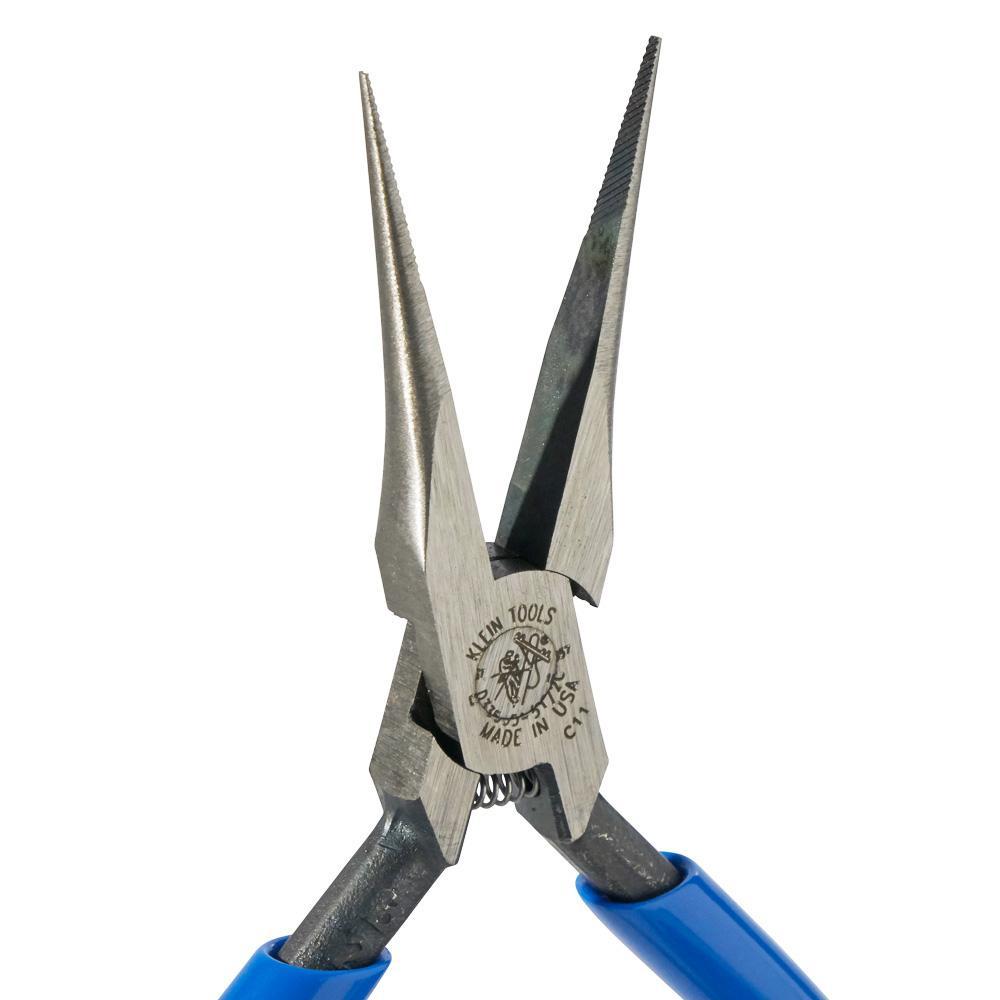 Klein&reg; D335-51/2C Electronic Extra Slim Needle Long Nose Plier, Knurled/Smooth Steel Jaw, 1.688 in L x 0.469 in W Jaw, 5-5/8 in OAL, 1/16 in W Tip