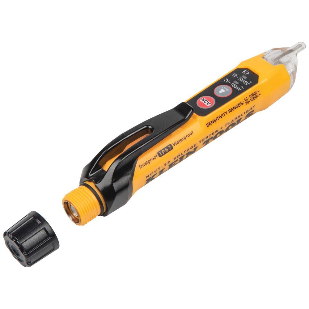 Klein&reg; NCVT3P Dual Range Non-Contact Voltage Tester With Flashlight, 70 to 1000 V AC/12 to 1000 V AC Max Measurable