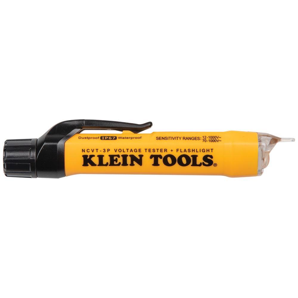 Klein&reg; NCVT3P Dual Range Non-Contact Voltage Tester With Flashlight, 70 to 1000 V AC/12 to 1000 V AC Max Measurable