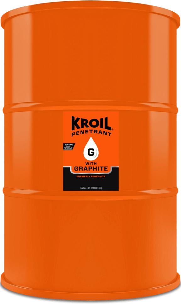 Kroil&reg; PH551 Penephite Penetrating Oil with Graphite, 55 gal Container Metal Drum Container, Liquid Form, Black, Specific Gravity: 0.856 at 68 deg F