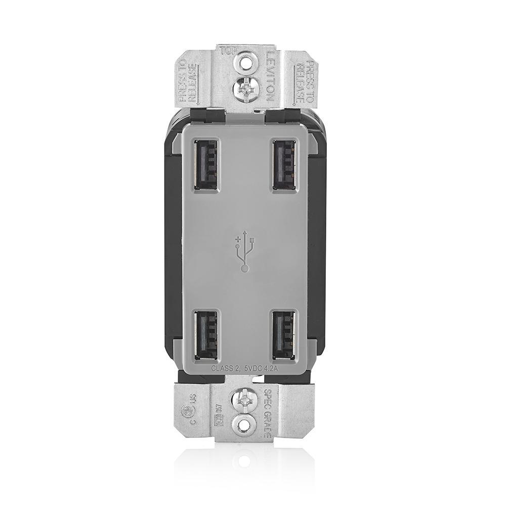 Leviton&reg; USB4P-GY