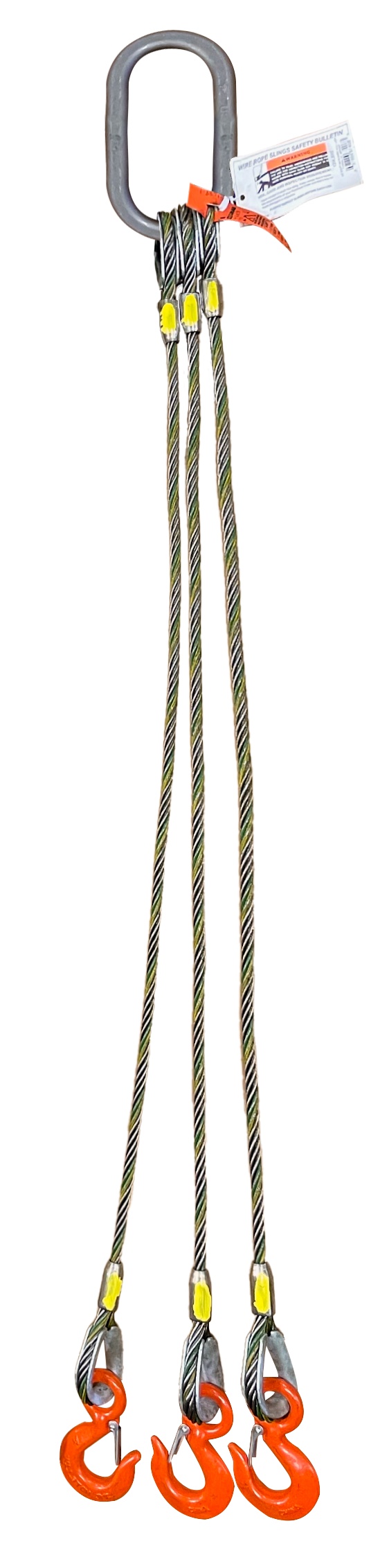 Lift-All&reg; 1I3LBX7 Permaloc Imported 3-Leg Bridle Wire Rope Sling, 1 in Dia Wire Rope, 7 ft L, Alloy Steel