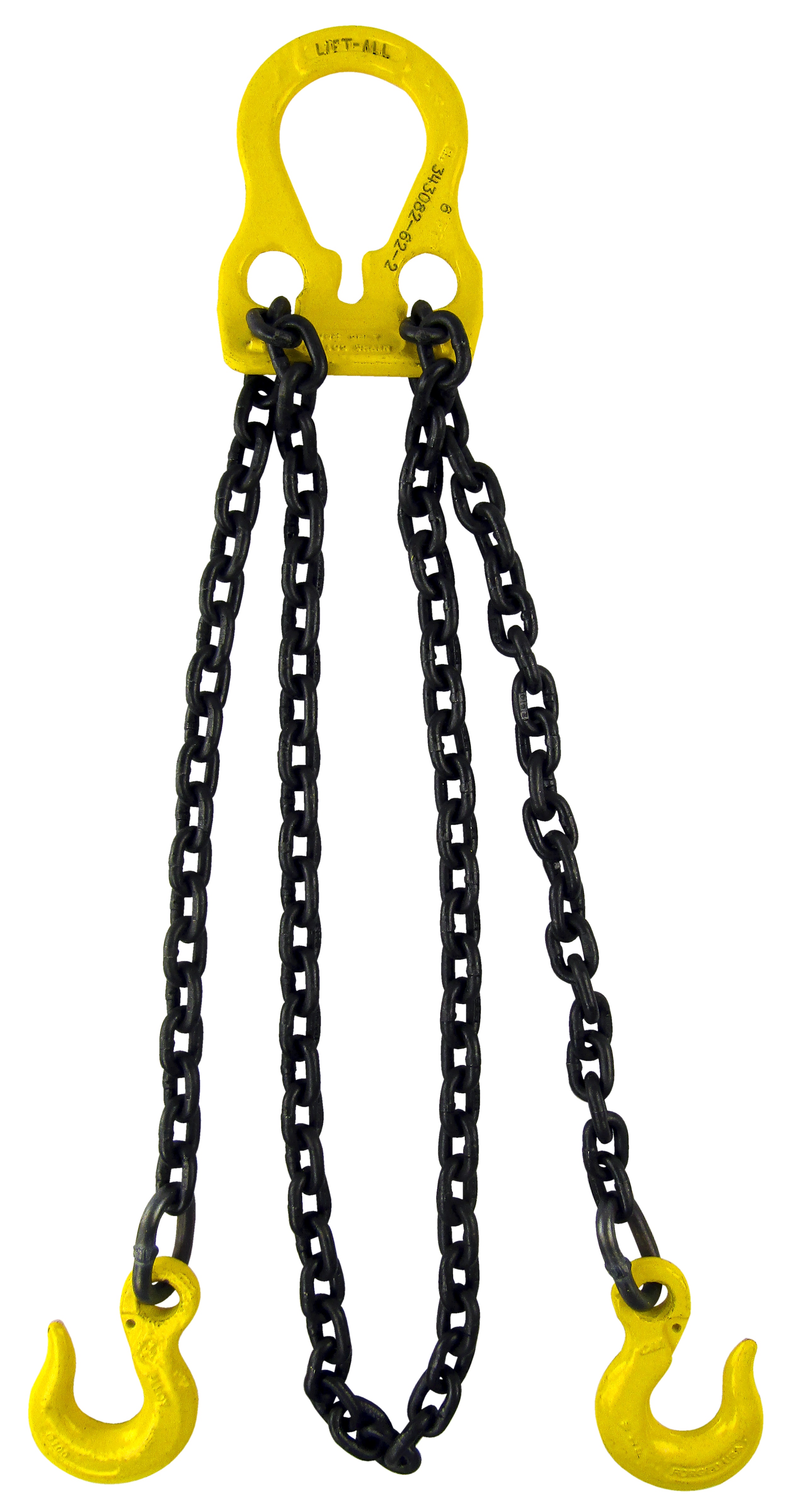 Lift-All&reg; Z38SGGW10X7.500 Single Chain Sling, 8800 lb at 90 deg Load, 3/8 in Chain, 100, 7-1/2 ft Reach, Grab Hook
