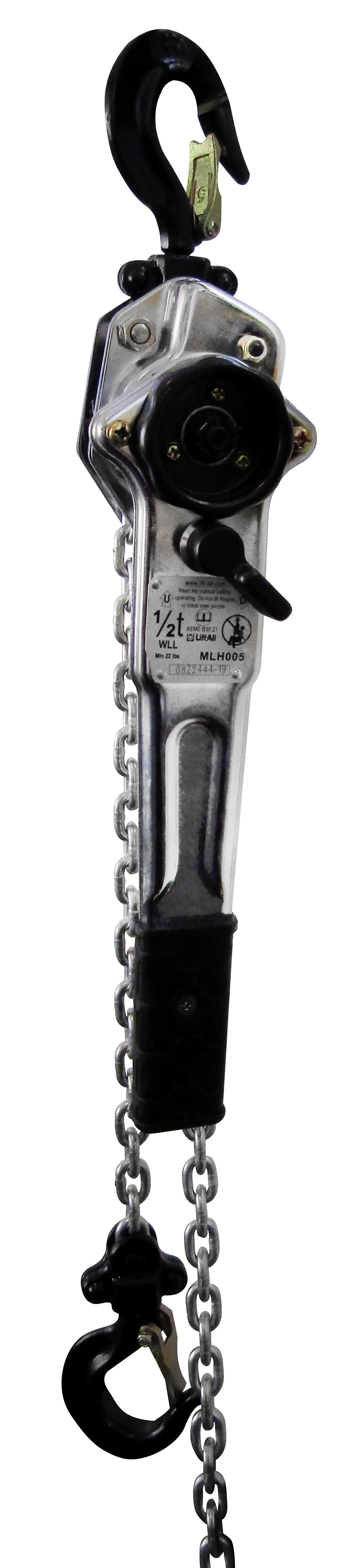 Lift-All&reg; MLH005X10 Mini Lever Hoist, 1100 lb Load, 10 ft H Lifting, 40 lb Rated