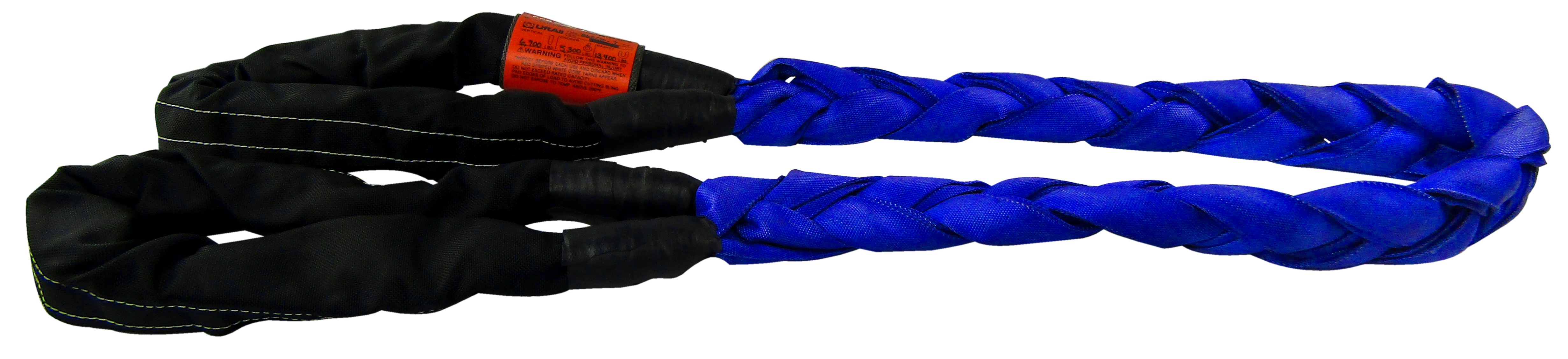 Lift-All&reg; B6E240X20 B6E 6-Part Flat Braid Sling, 20 ft L, 54000 lb, Polyester, Blue
