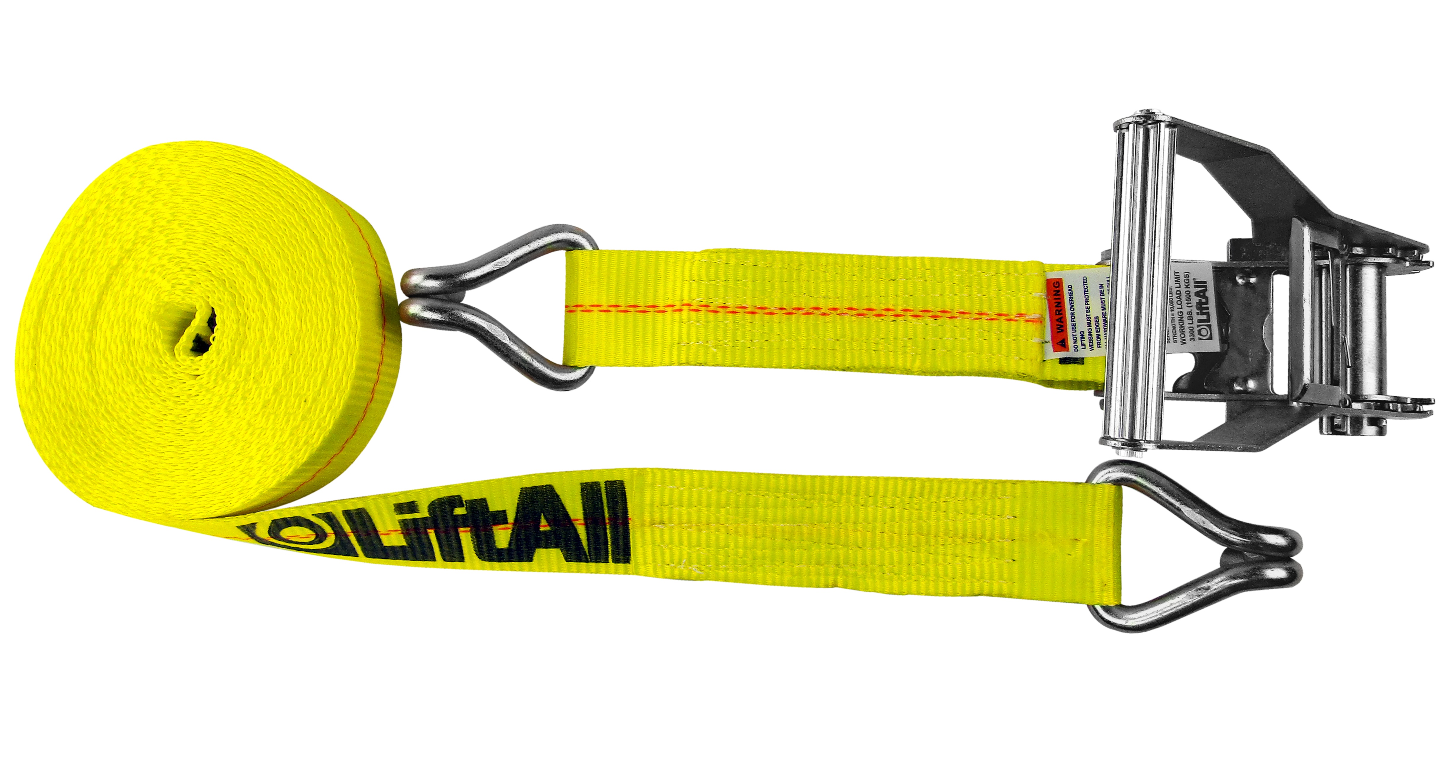 Lift-All&reg; LoadHugger&reg; 6A103 Tiedown With Ratchet Strap, 700 lb Working, 2100 lb Ultimate/Breaking Strength Load, 15 ft L, S-Hook End Style