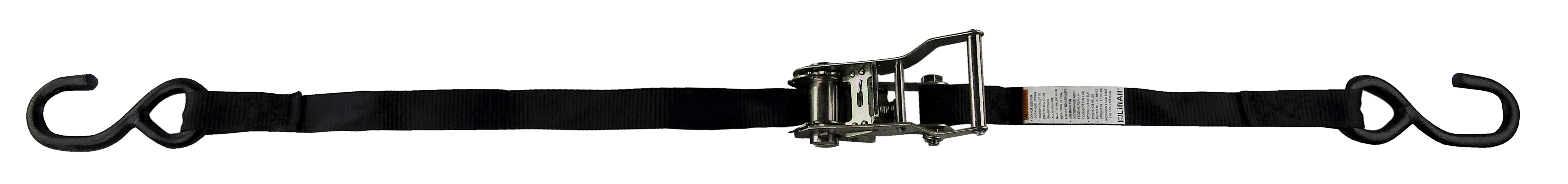 Lift-All&reg; LoadHugger&reg; 61002 Tiedown With Ratchet Strap, 3300 lb Working, 10000 lb Ultimate/Breaking Strength Load, 30 ft L, Flat Hook End Style