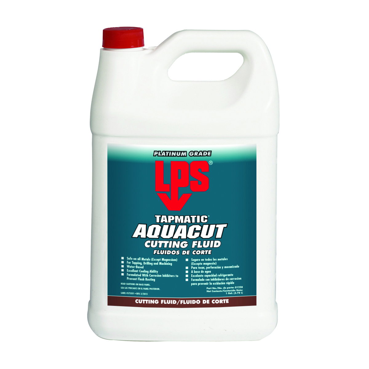 LPS&reg; Tapmatic&reg; 01228 AquaCut Cutting Fluid, 1 gal Plastic Jug, Cinnamon, Liquid, Clear Turquoise
