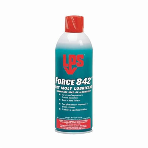 LPS&reg; 02516 Force 842 deg&reg; Dry Moly Lubricant, 16 oz Aerosol Can, Liquid Form, Dark Gray/Black, 0.74 to 0.76