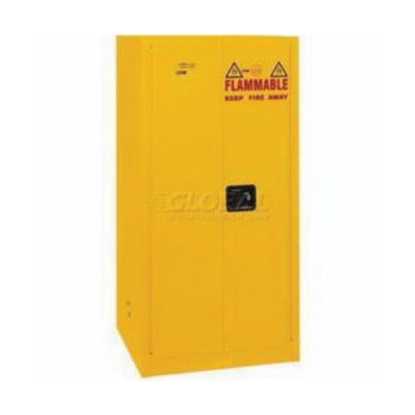 LYON® R5445N Flammable Safety Storage Cabinet, 43 in L x 18 in W x 65 in H, Steel, Yellow, 2 Shelves