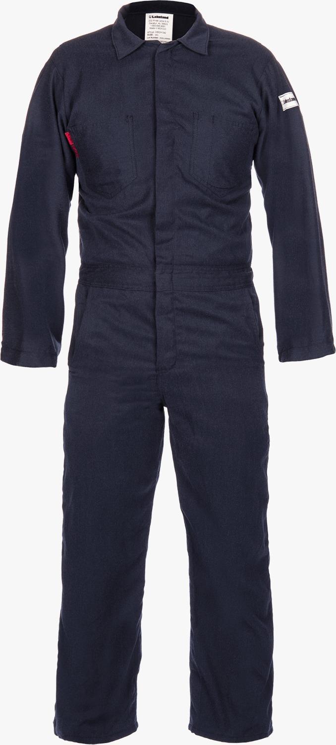 Lakeland Fire + Safety&reg; C065DH13-46-30 Coverall, L, Navy Blue, Westex&reg; DH, 46 in Chest, 30 in L Inseam