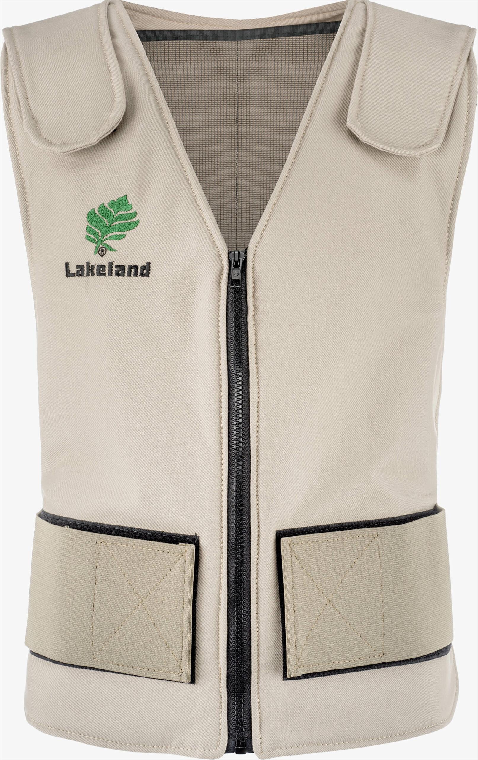 Lakeland Fire + Safety&reg; CV55 Lightweight Washable Cooling Vest With Phase Change Insert, Universal, Khaki, Polycotton, Phase Change Cooling