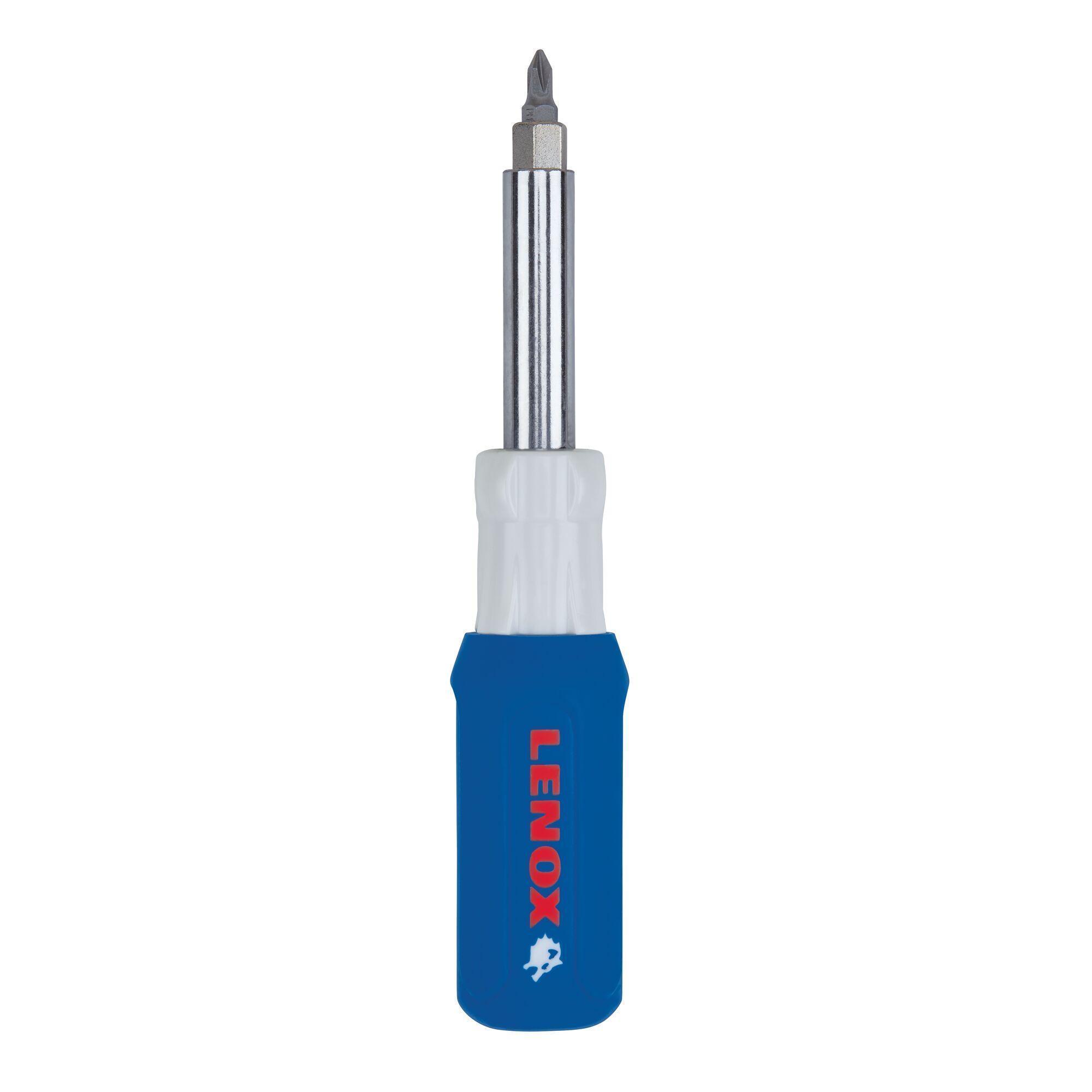 product Klein® 32527 11-in-1 Versatile Screwdriver/Nutdriver, 7 Pieces, 3/8 in, 5/16 in, 1/4 in Range, Cushion Grip Handle, Steel