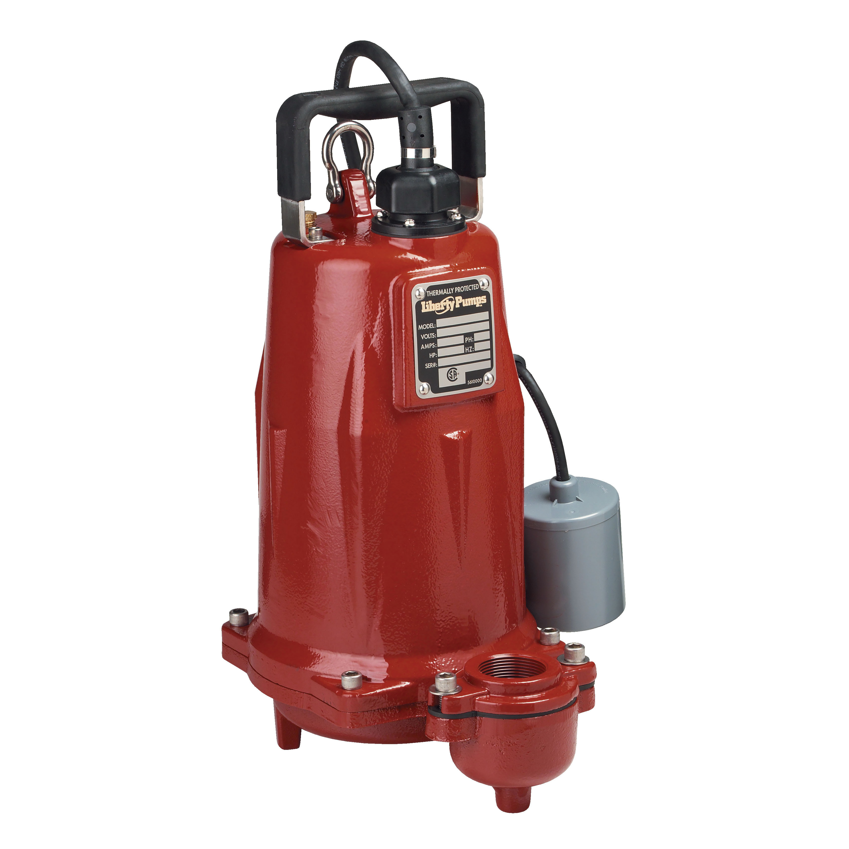 Liberty Pumps® FL102M-2 FL100, 107 gpm Max Flow, 15 ft Rated Head, Non-Automatic, 90 ft Max Head, 208 to 230 VAC, 1 ph Phase