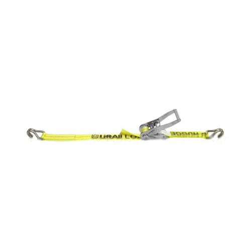 Lift-All&reg; 20482X17 Series 15,000 Ratchet Buckle Tiedown, 5000 lb Load, 27 ft L, Flat Hook End Style, Polyester Strap