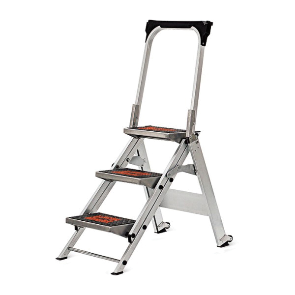 Little Giant&reg; 10210BA Safety Step Stool With Bar, 300 lb Load, 2 Steps, 18 in Top Step, Aluminum
