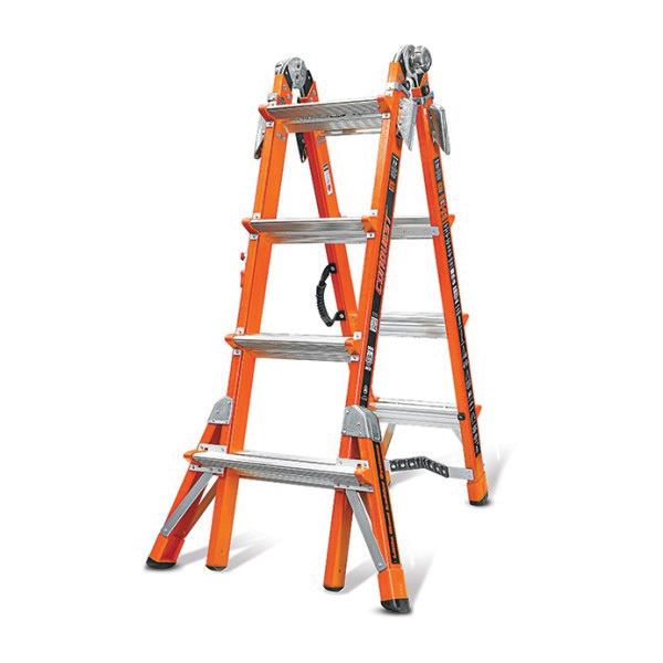 Little Giant&reg; Climb On&trade; 15144 Conquest&trade; Standard Multi-Purpose Ladder, 8.916 ft Ladder, Type IA, Fiberglass, 300 lb Load
