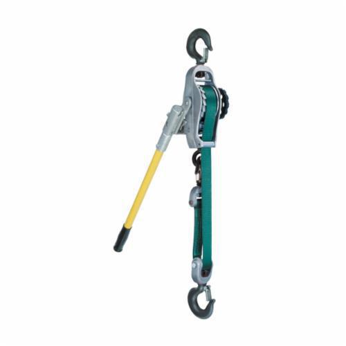 Little Mule&reg; 04141W 300A Lightweight LinemanS Strap Hoist, 1500 lb Single Line, 3000 lb Double Line Load, 89 to 165 lb Pulling, 9 ft Single Line, 4.5 ft Double Line H Lifting, 1-1/2 in W Strap Polyester Strap
