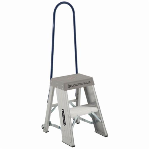 Louisville® AY8002 AY8000 Lightweight Step Stool, 2 ft H, 300 lb Load, 2 Steps, 24 in Top Step, Aluminum