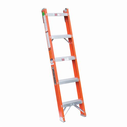 Louisville® AY8002-S55S56 AY8000 Type IA Industrial Heavy Duty Step Stool With Casters and Handle, 2 ft H, 300 lb Load, 2 Steps, Aluminum